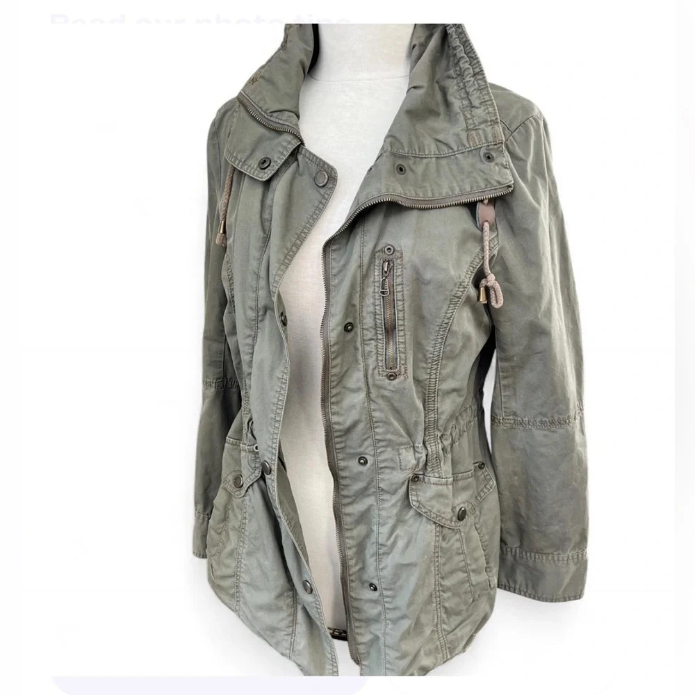 Andrew Marc Olive Field Jacket with Zip Front Size Small